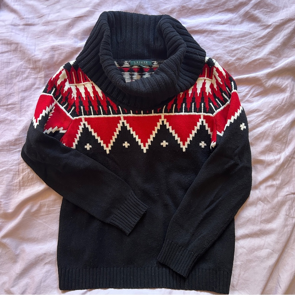 Black and Red Southwestern Sweater
